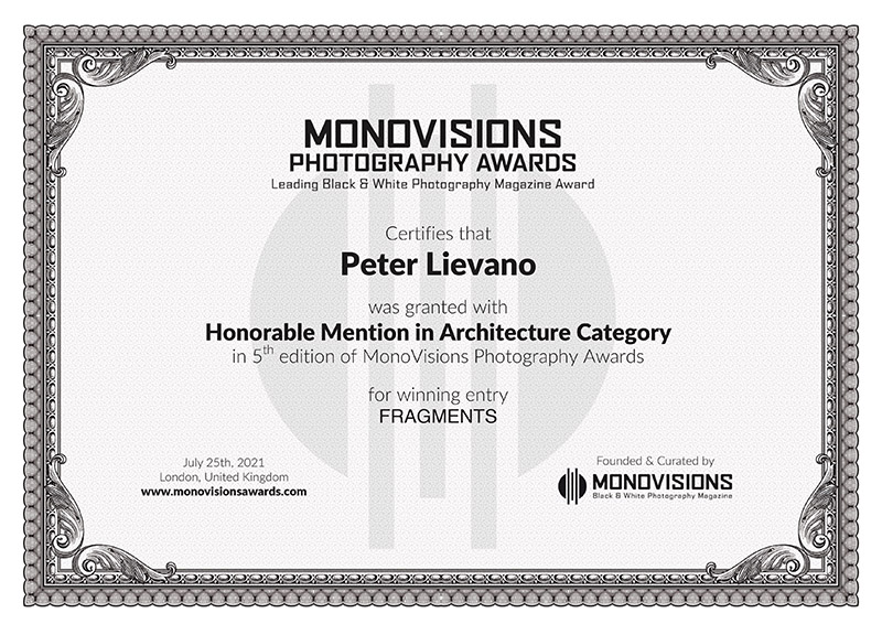 Monovision Certificate Peter Lievano
